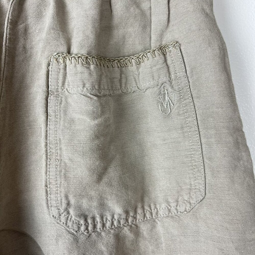 Uniqlo JW Anderson Womens XS Tan Pleated Drawstring Linen Rayon Paperbag Shorts‎ - Picture 5 of 7